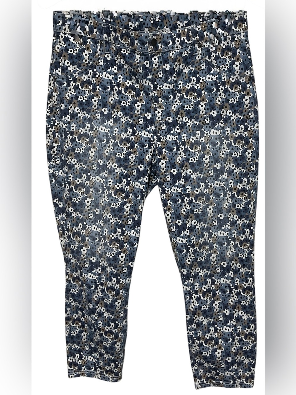 HUE Women’s Floral Print Stretch Capri Pants – Size Large